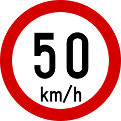 Début d'une limitation de vitesse.